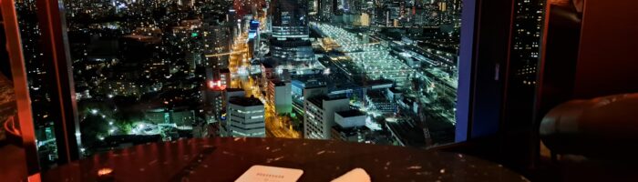 テーブル9TOKYO「NINE BAR」からのトレインビュー