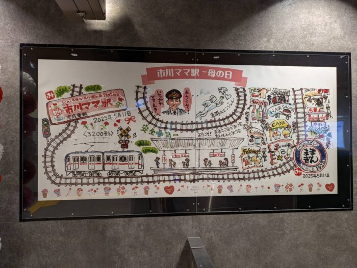 市川ママ駅のイラスト