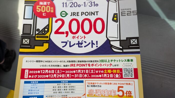 房総特急ポイントバック祭