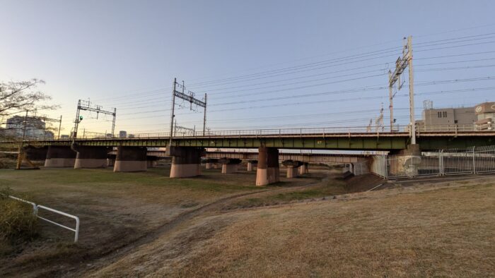 淀川鉄橋(新淀川橋梁)の遠景